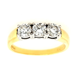 Pre Owned 18ct Diamond Trilogy Ring ZP976